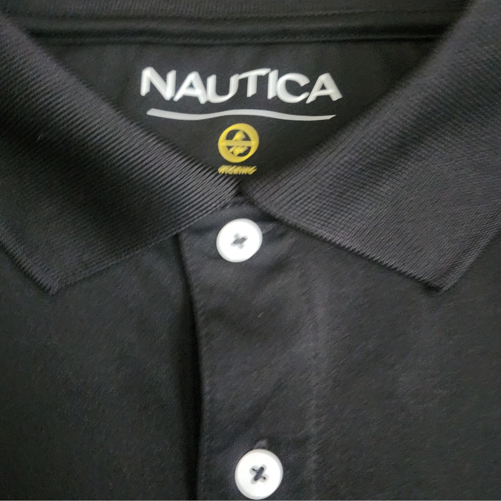 Nautica Mens Polo Shirt Size Large  Wicking Short Sleeve Performance Golf Logo - Picture 4 of 8